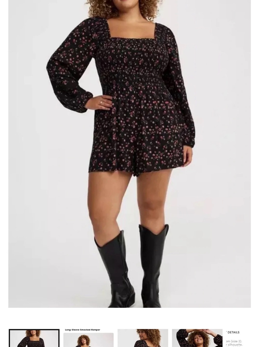 NWT torrid Black Romper with Pink Floral Print 0 - Picture 6 of 6